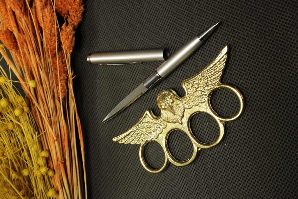 Gizli Kalem Bıçak Ve Gold Baykuş Mustalı Set