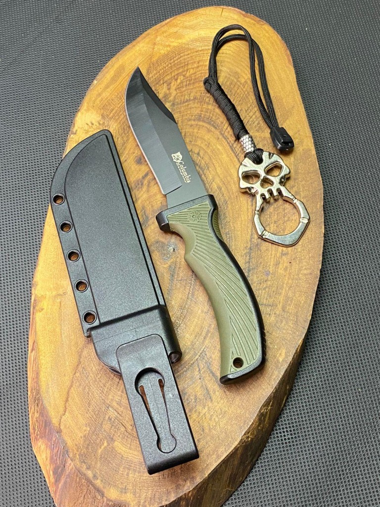 Kamp Outdoor 21 Cm Avcı Bıçağı + İpli Parmak Musta Seti