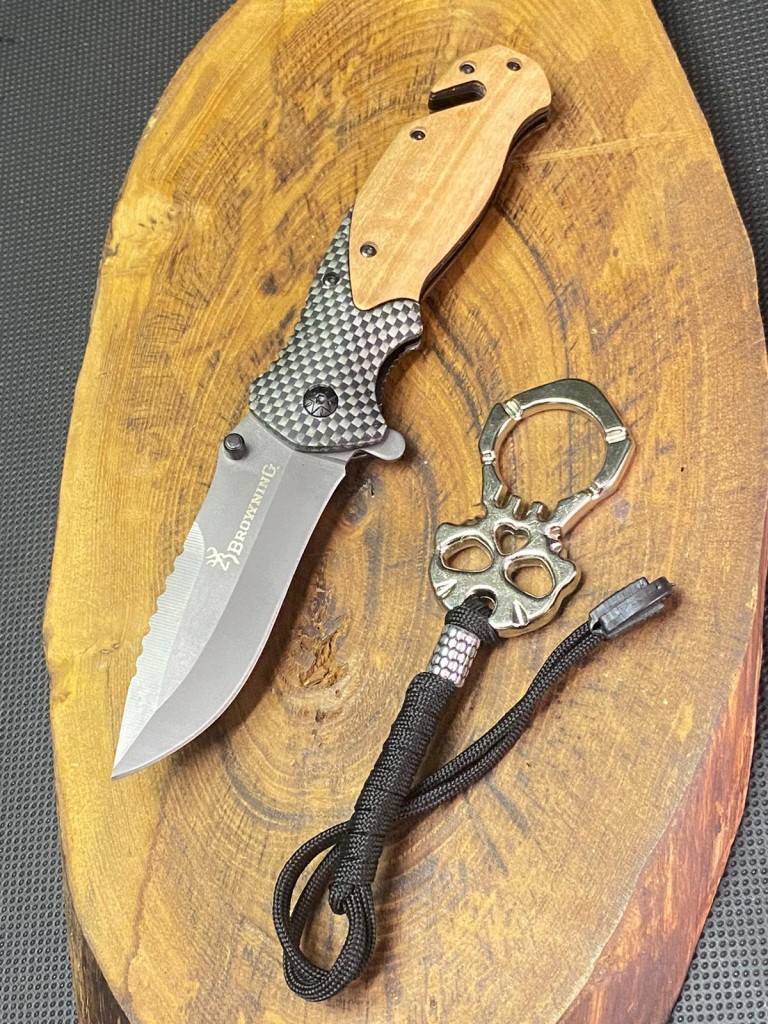 Kamp Outdoor Browning 21 Cm Avcı Bıçağı + Parmak Musta Seti