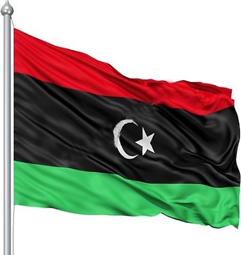 Libya Devleti Gönder Bayrağı 70X105 Cm