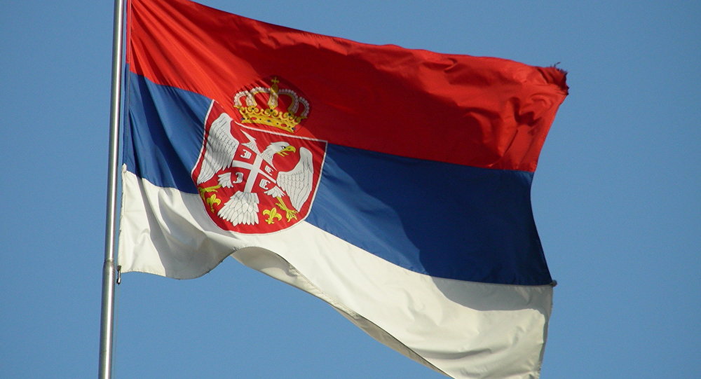 Sirbistan Devleti Gönder Bayrağı 70X105 Cm