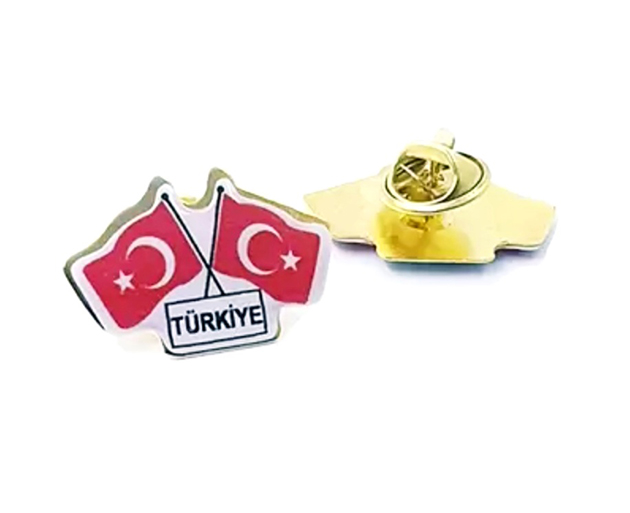 Türk Bayrağı İkili Rozet (30'Lu)