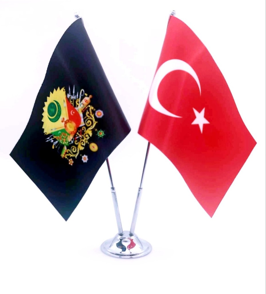 Türk-Osmanli Armalı Masa Bayrağı