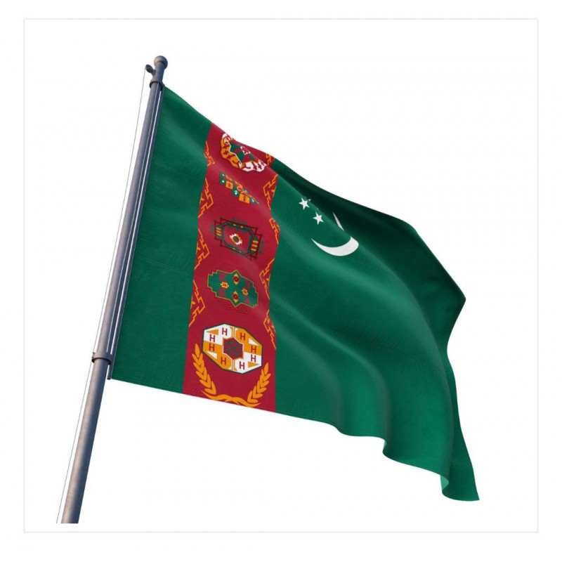Türkmenistan Devleti Gönder Bayrağı 70X105 Cm