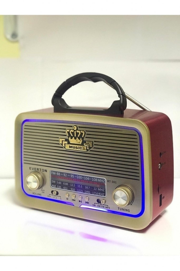Everton Rt-301 Nostaljik Görünümlü Bluetoothlu Mp3 Çalar Radyo Müzik Kutusu Kırmızı Rt301