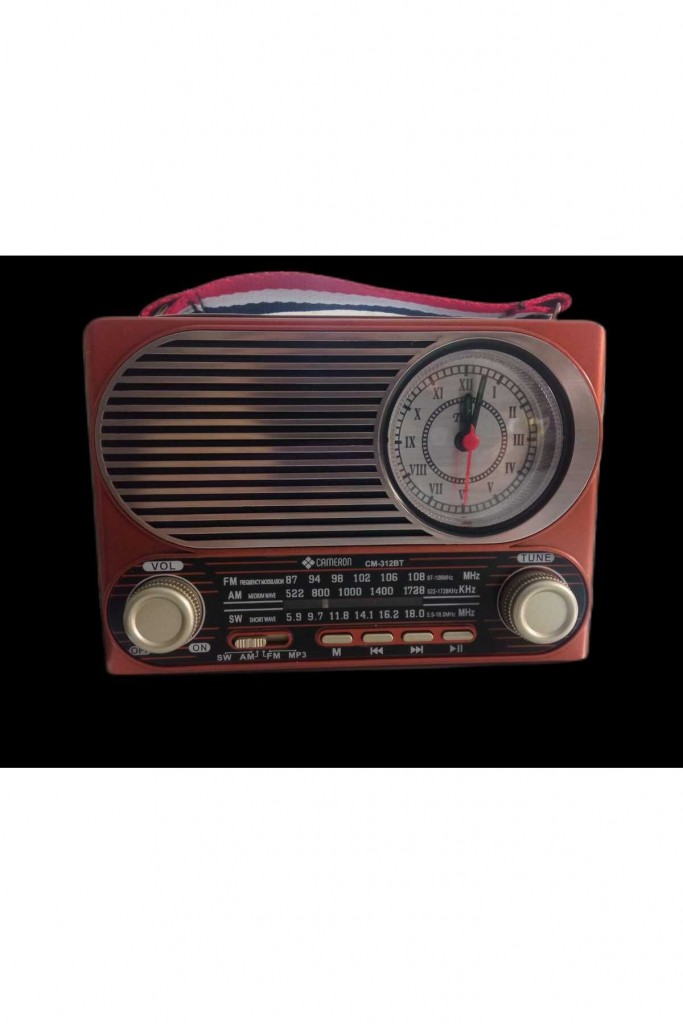 Radyo Nostalji̇ Şarjli Bt/Usb/Sd/Fm Fenerli̇ Saatli̇ Cameron Cm-312Bt
