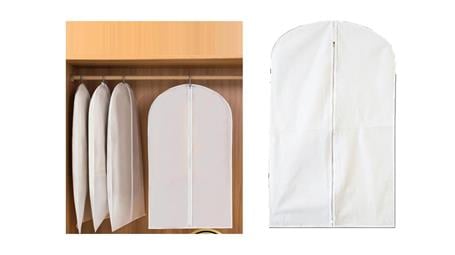 Kumaş Takım Elbise Koruyucu Kılıf Beyaz 60X132Cm