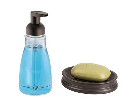 Sıvı Sabunluk Ve Sabunluk 2 Li Banyo Seti Abs Bronz Model