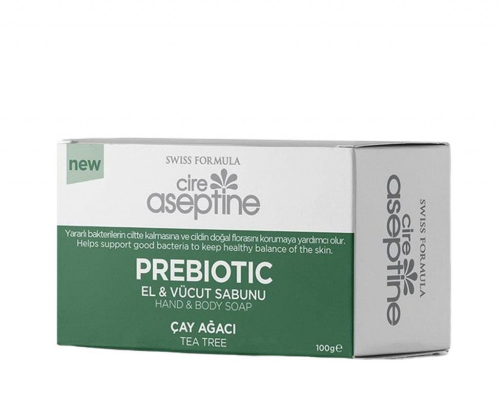 Cire Aseptine Prebiotic El Ve Vücut Sabunu 100 Gr -Çay Ağacı