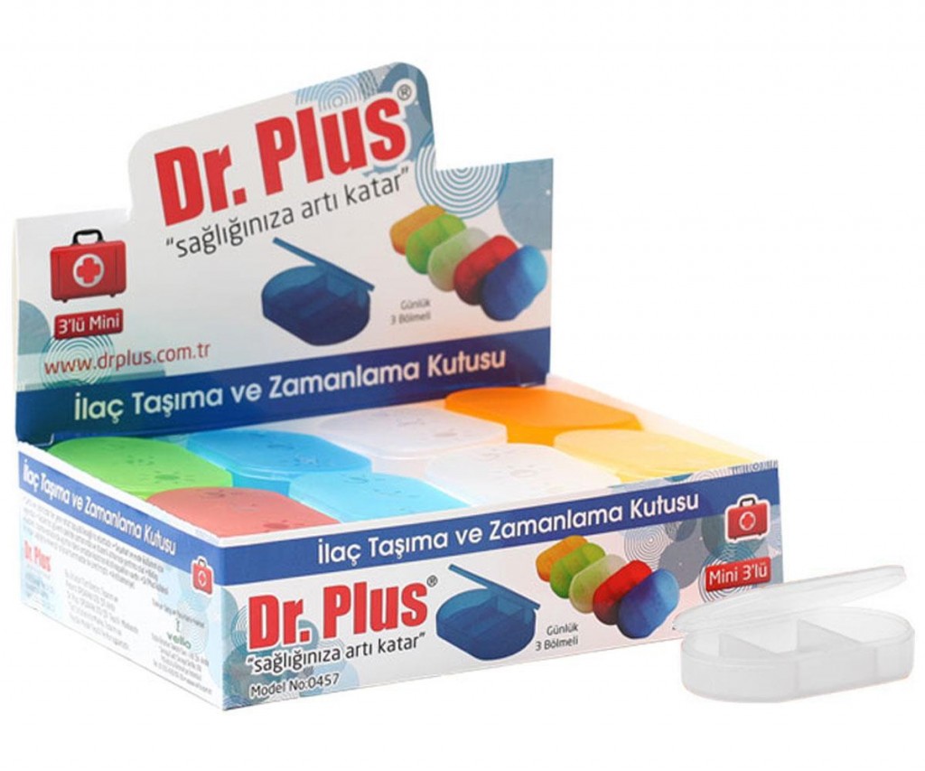 Dr Plus Mini 3'Lü Günlük İlaç Taşıma Kutusu Tek Adet - Beyaz