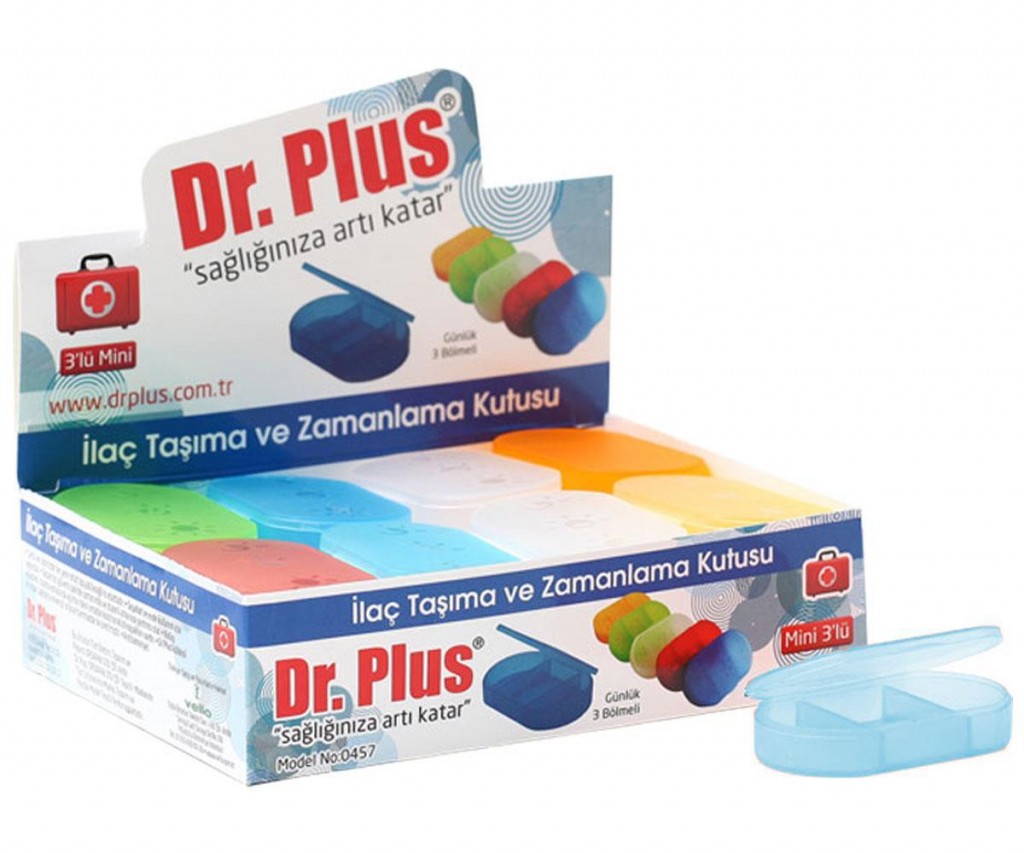 Dr Plus Mini 3'Lü Günlük İlaç Taşıma Kutusu Tek Adet - Mavi