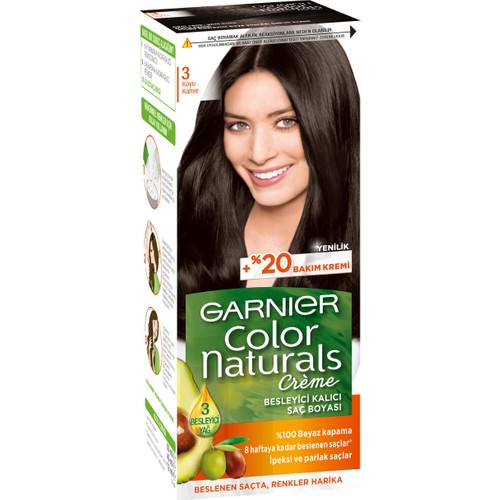 Garnier Color Naturals 3/0 - Koyu Kahve Saç Boyası