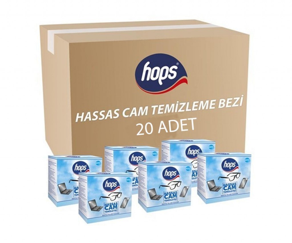 Hops Hassas Cam Temizleyici (12 Paket X 20 Adet)