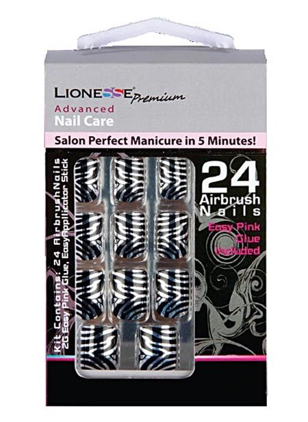 Lionesse Nail Care Salon Perfect 24 Adet Takma Tırnak M-65 Zebra Desen