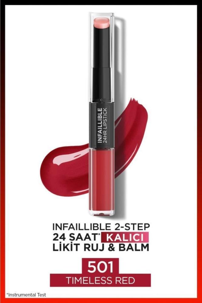L'oréal Paris Infaillible 2-Step 24 Saat Kalıcı Likit Ruj & Balm - 501 Timeless Red
