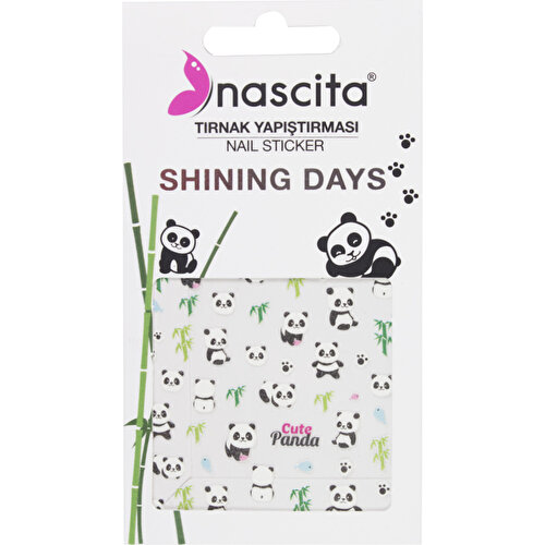 Nascita Cute Panda Tırnak Stickeri - 23