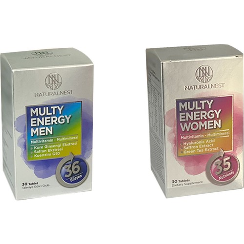 Naturalnest Multy Energy Women + Men Takviye Edici Gıda 30 Tablet