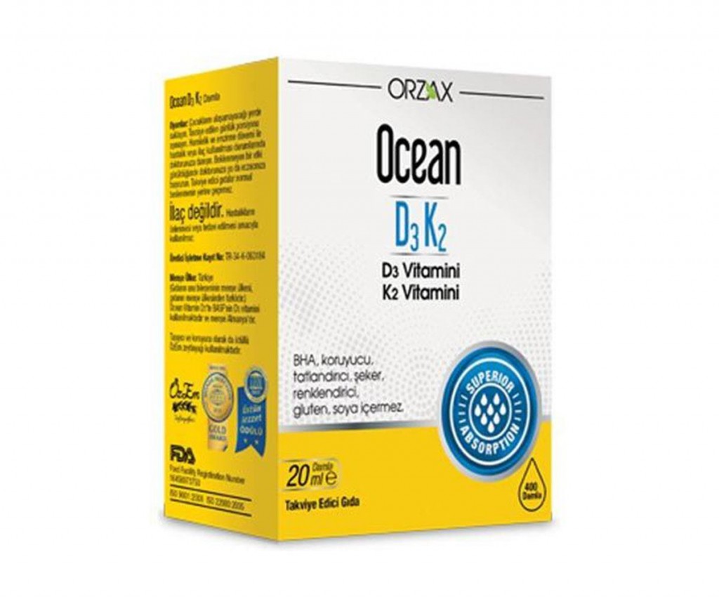 Orzax Ocean D3K2 Vitamin Damla 20 Ml