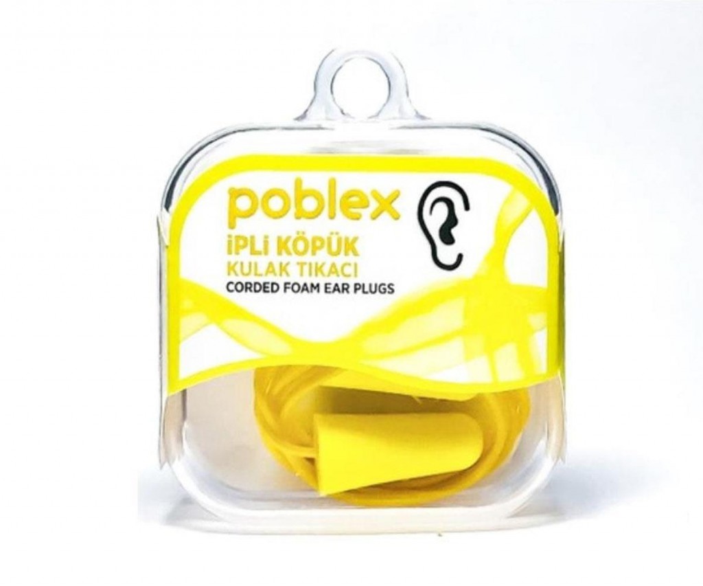 Poblex İpli̇ Köpük Kulak Tıkacı - Kulak Koruyucu Tıpası