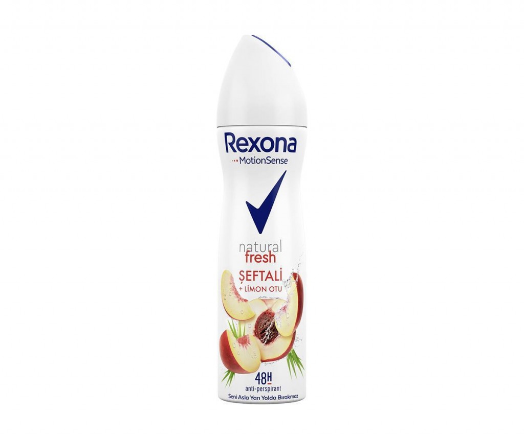 Rexona Motionsense Kadın Sprey Deodorant Natural Fresh Şeftalı + Limon Otu Tozu 150 Ml