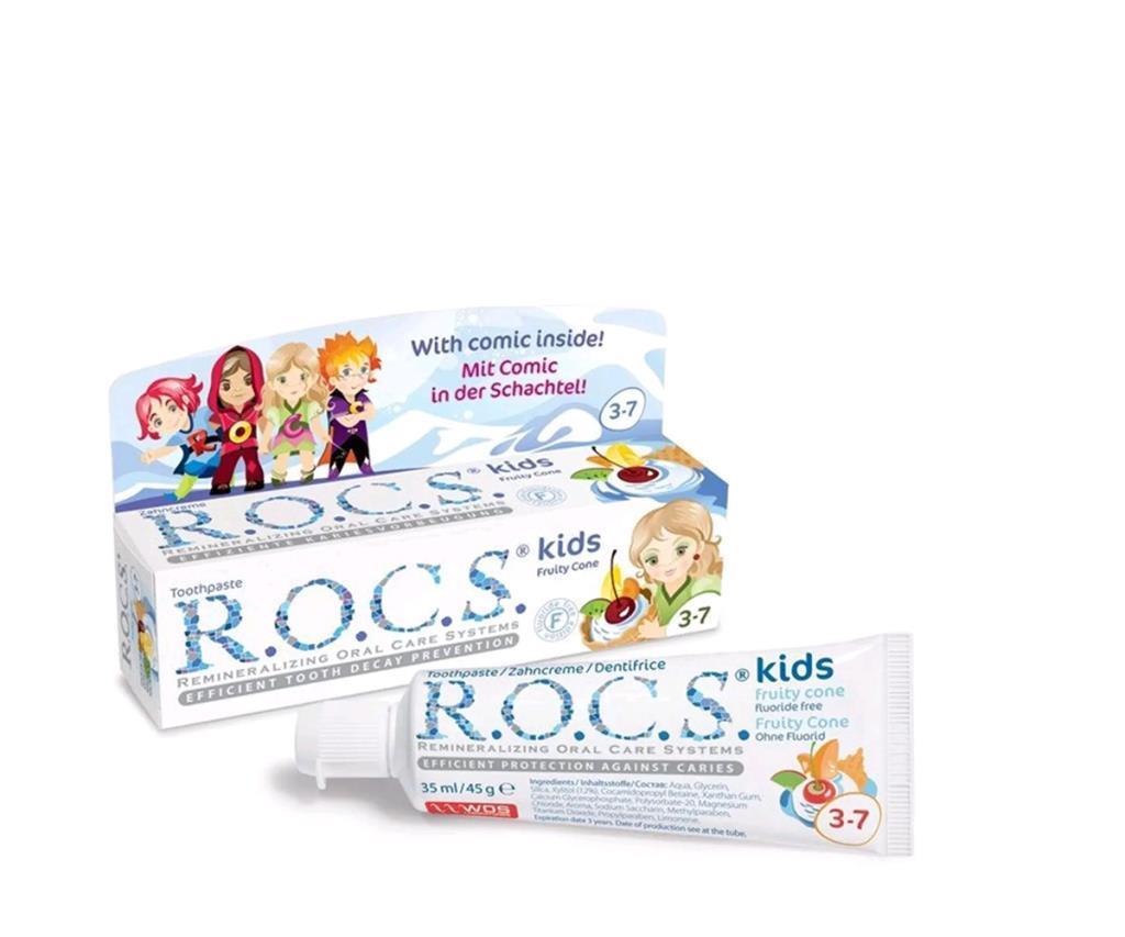 Rocs Kids 3-7 Floridsiz Diş Macunu - Meyve Külahı