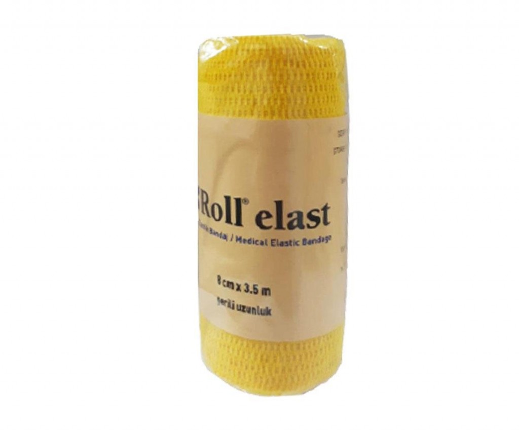 Roll Elast Elastik Bandaj 8 Cm X 3.5 Cm - Sarı