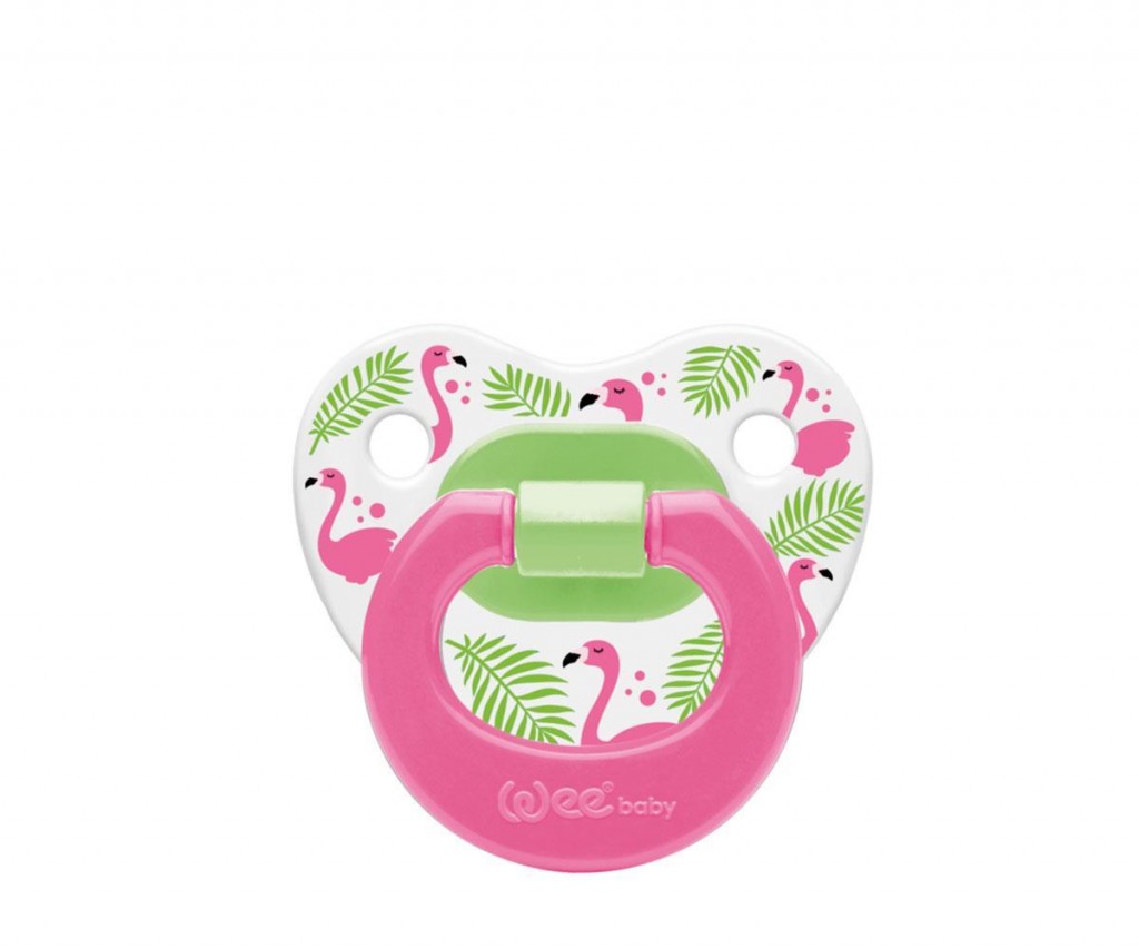 Wee Baby 0-6 Ay Desenli Damaklı Emzik No:1 Flamingo