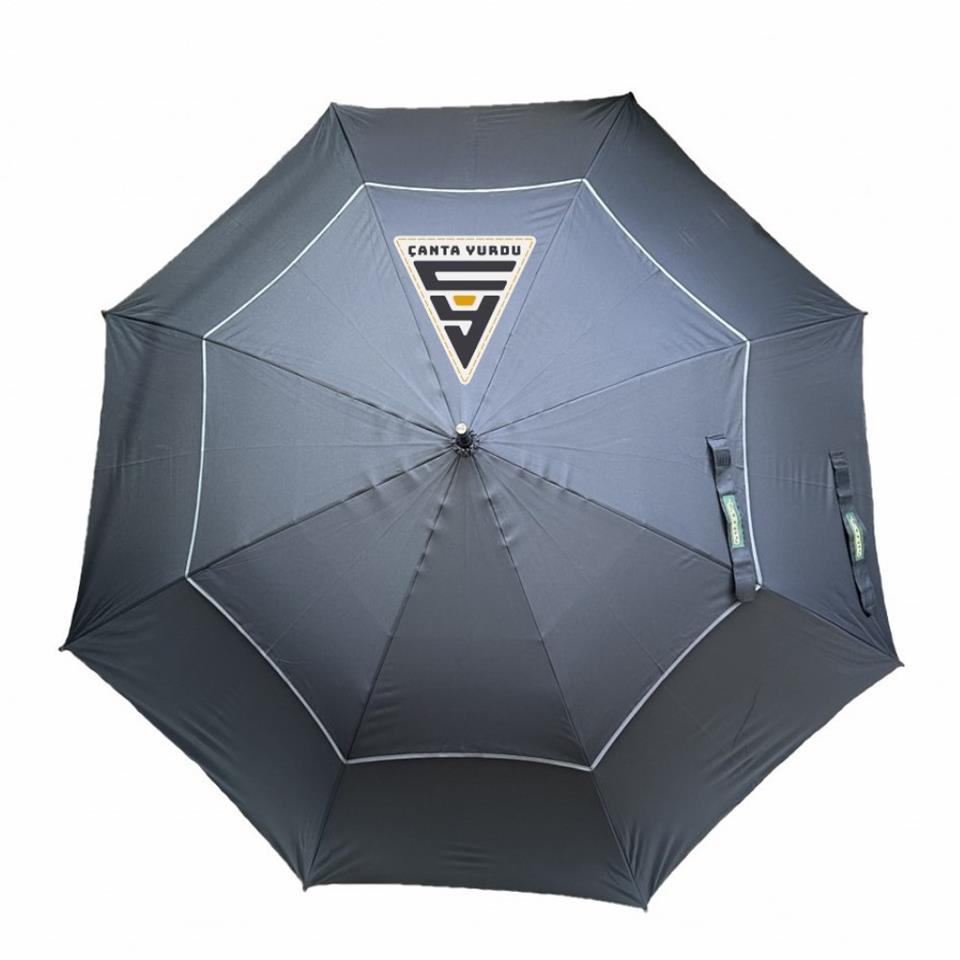 April A-250G Protokol Vale Şemsiyesi Çift Katmanlı Şemsiye 130 Cm Siyah