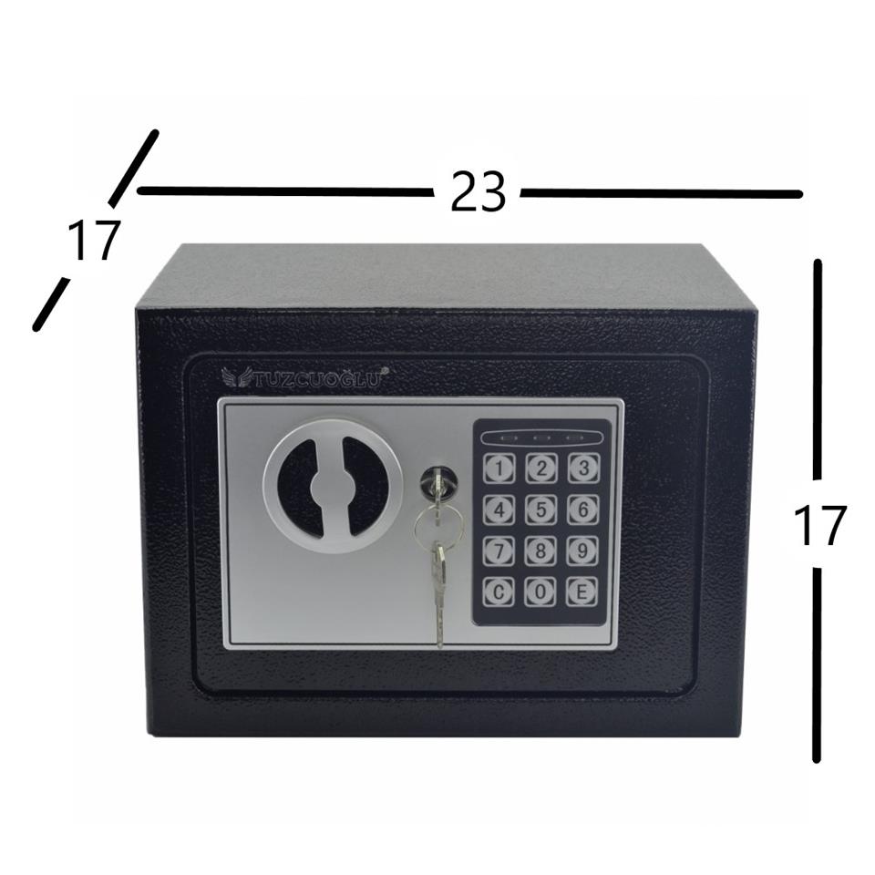 Elektronik Şifreli Ve Kilitli Çelik Kutu Kasa 23X17
