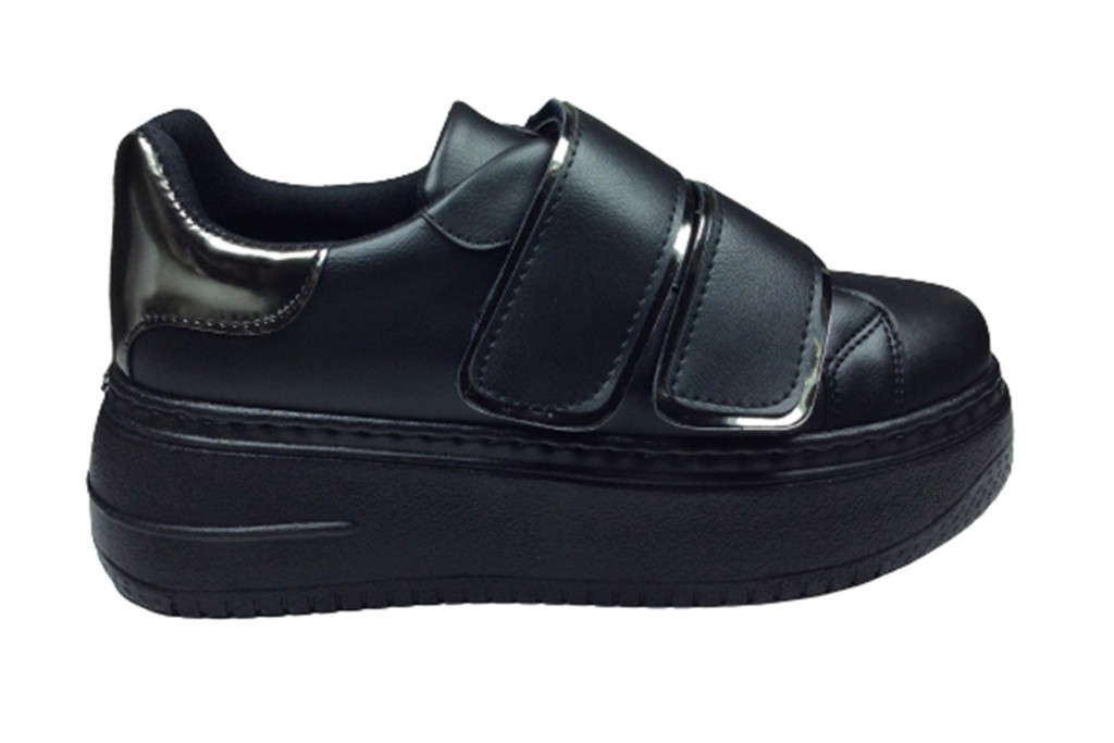 Womenly Moda 2001 Siyah Cırtlı Kadın Sneaker Spor Ayakkabı