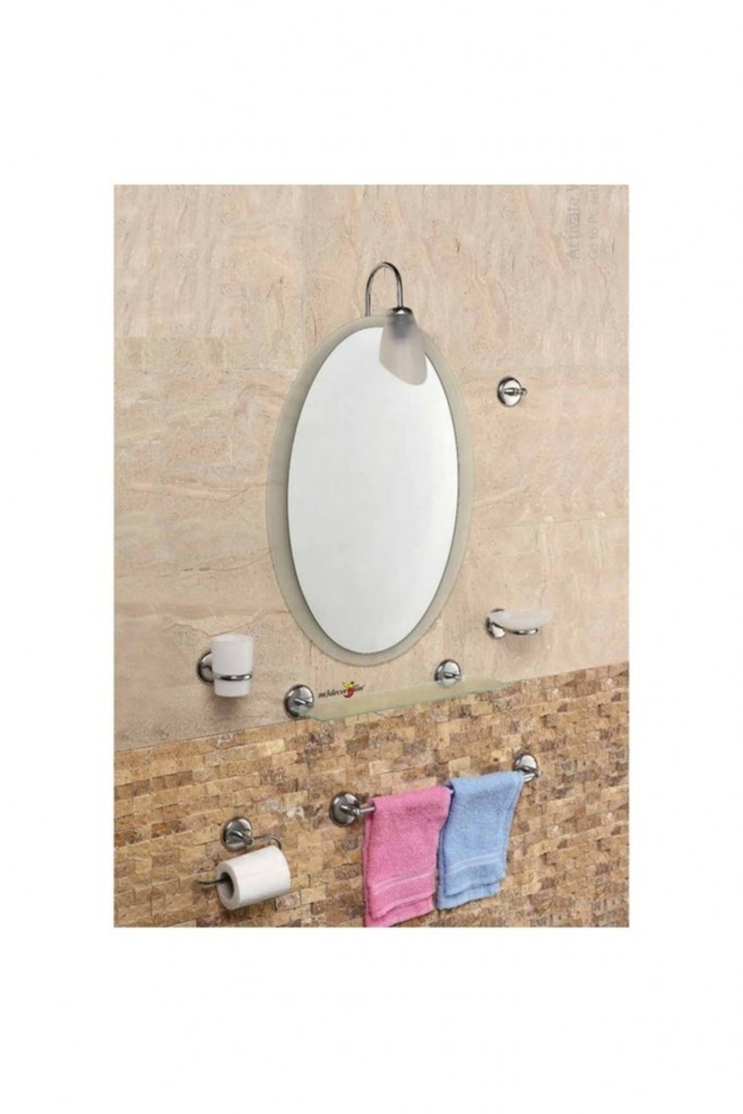 Çift Camlı 8 Parça 63X43Cm Dev Büyük Otel Banyo Cafe Wc Tuvalet Lavabo Üstü Üzeri Boy Aynası Seti