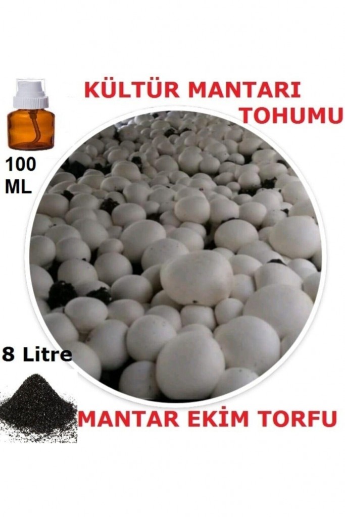 100 Ml Kültür Mantarı Tohumu + 8 Lt Mantar Ekim Torfu (Başka Bir Şeye Gerek Yok)