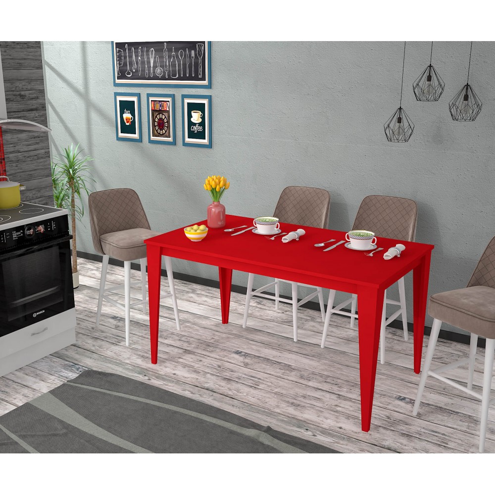 Yenice 130X70 Kırmızı Mutfak Masası