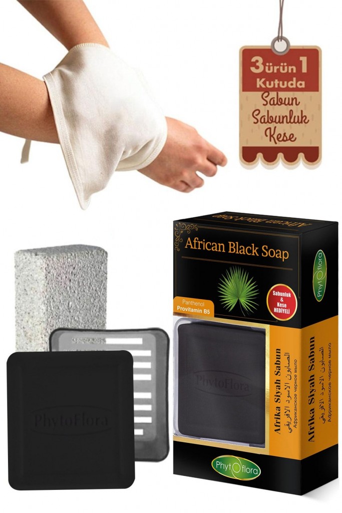 African Black Sabunu Ve Banyo Kesesi, Katı Sabunluk