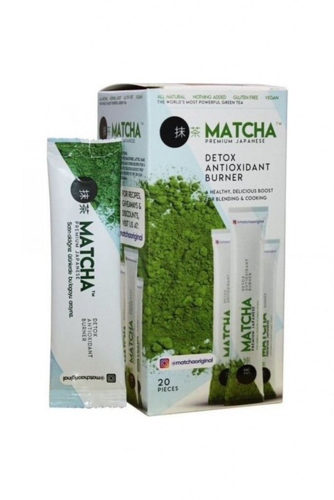 Matcha Premium Japanese Çilek Aromalı Detox Burner Form Maça Çayı 1 Kutu