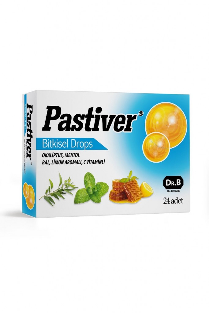 Pastiver Bitkisel Pastil -Okaliptus, Mentol, Bal, Limon Aromalı, C Vitaminli