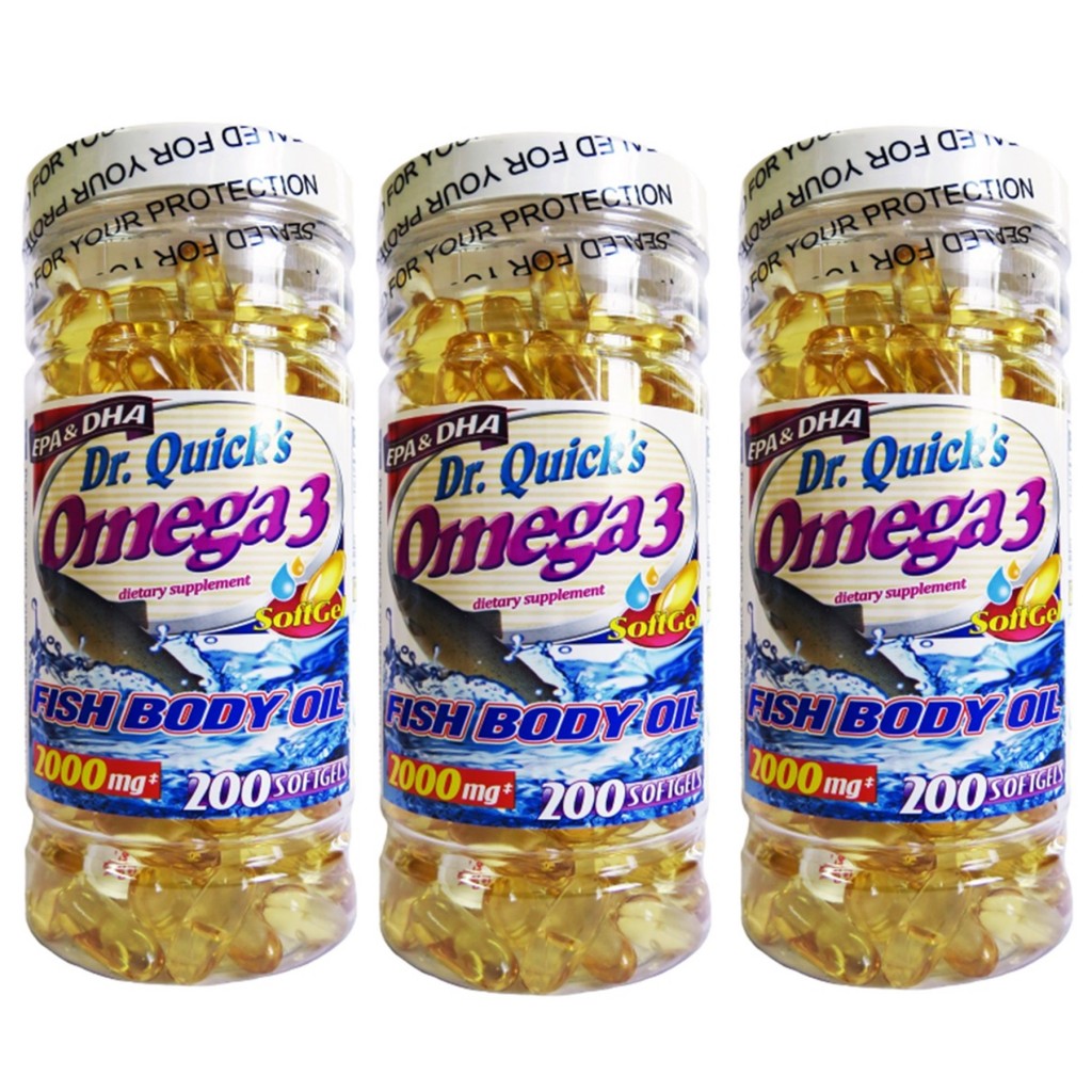 Dr Quicks Omega 3 Fish Oil 2000 Mg 200 Softgels