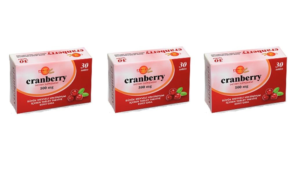 Force Nutrition Cranberry 500 Mg 30 Tablet | 3 Kutu