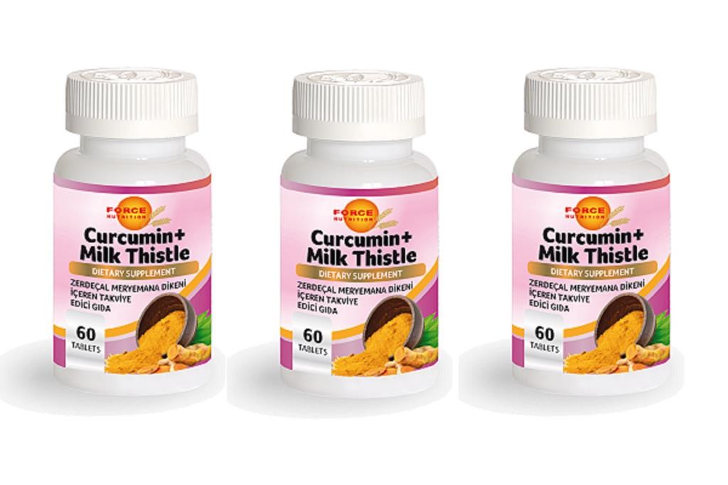 Force Nutrition Curcumin + Milk Thistle 60 Tablet 3 Kutu