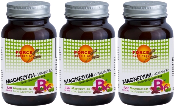 Force Nutrition Magnesium Vitamin B6 Magnezyum 3X120 Tablet