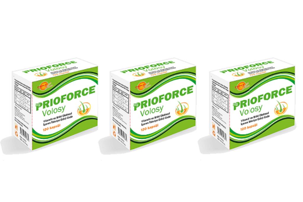 Force Nutrition Prioforce Volosy 120 Saç Bakım Kapsülü | 3 Adet