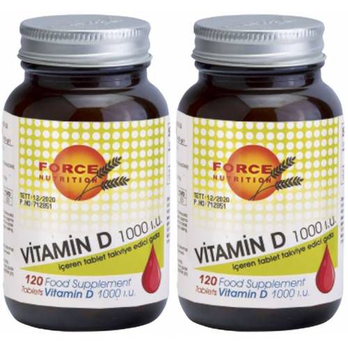 Force Nutrition Vitamin D 1000 Iu 2 Adet 120 Tablet