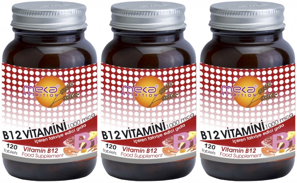 Meka Nutrition Vitamin B12 1000 Mcg 3X120 Tablet B Vitamini