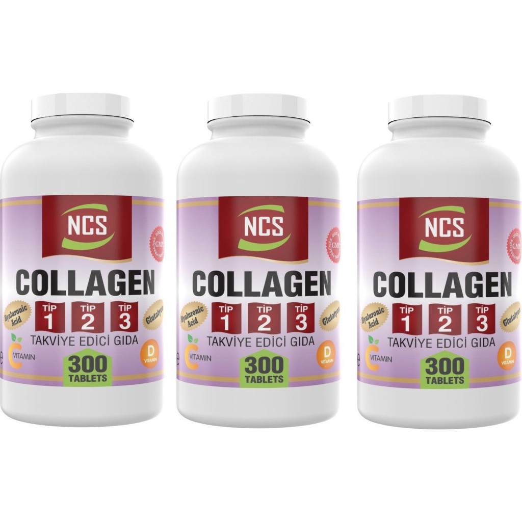 Ncs Collagen Kolajen Tip 1-2-3 Hyaluronic Acid 3 X 300 Tablet