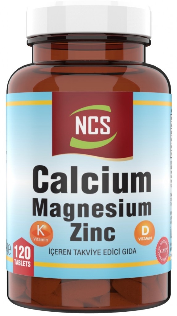 Ncs Kalsiyum Magnezyum Çinko 120 Tablet Vitamin D & K