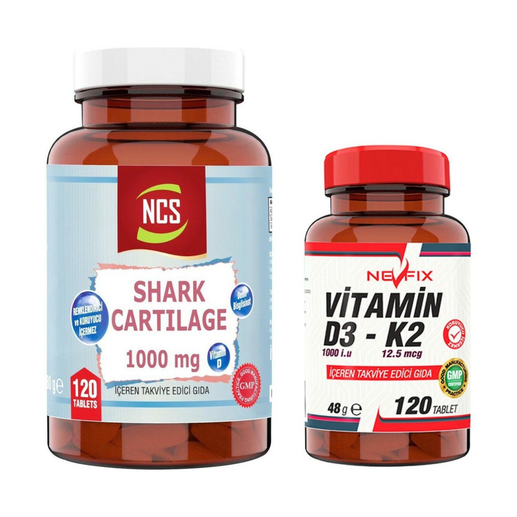 Ncs Shark Cartilage 120 Tablet + Nevfix Vitamin D120 Tablet