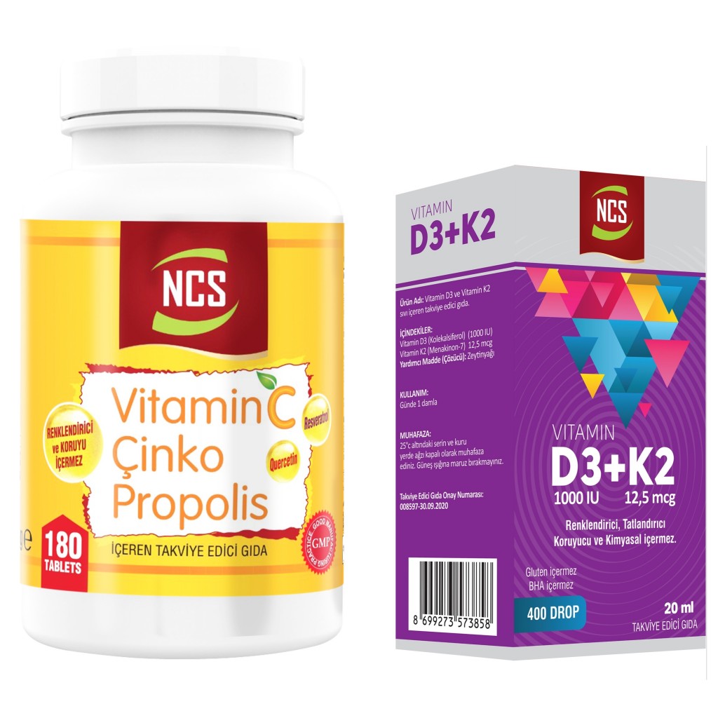 Ncs Vitamin C Çinko Propolis 180 Tablet Vitamin D Ncs Vitamin D3