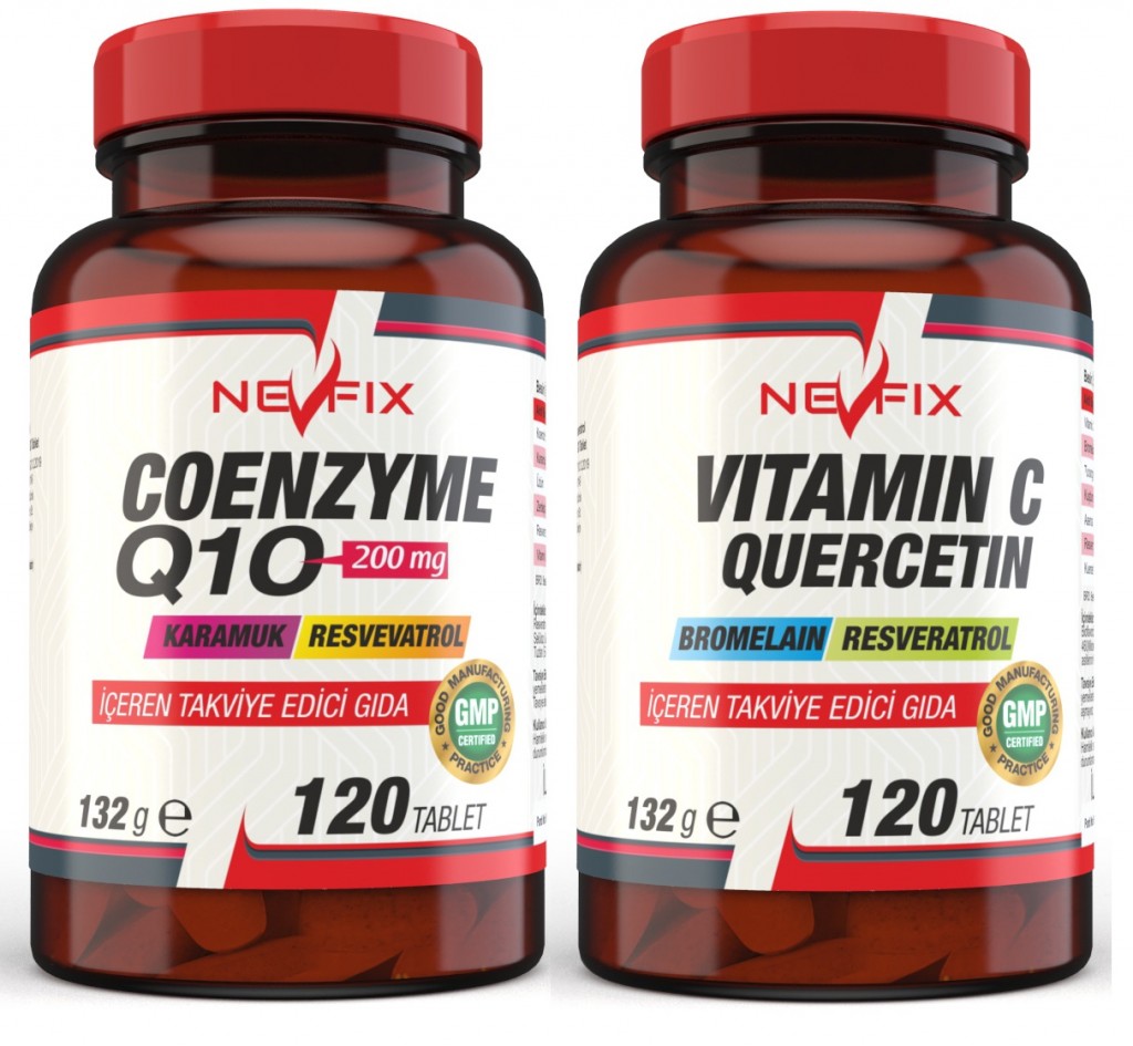 Nevfix Coenzyme Q10 200 Mg 120 Tablet Vitamin C Bromelian 120 Tab