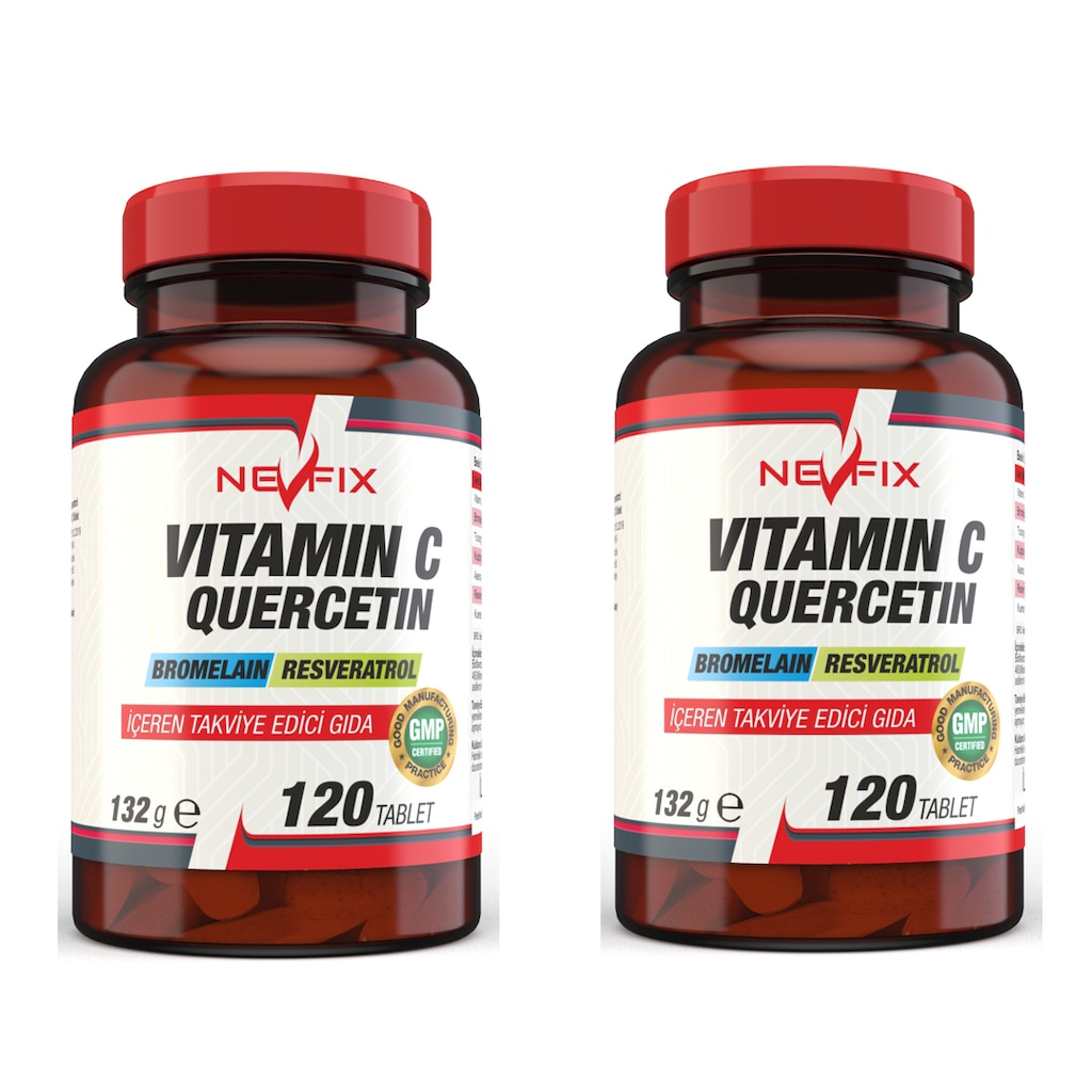 Nevfix Vitamin C 120 Tablet Bromelian Quercetin 2 Kutu