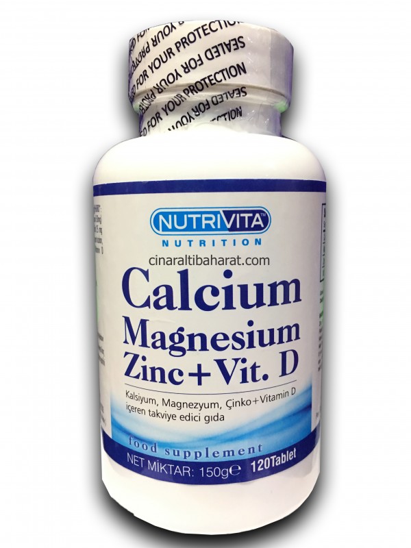 Nutrivita Kalsiyum Magnezyum Çinko 120 Tablet +D3 Vitamini